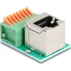 Delock RJ45 anya 90 -ban hajlított   sorkapocs lenyomó gombbal Cat.5e