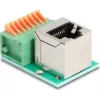 Delock RJ45 anya 90 -ban hajlított   sorkapocs lenyomó gombbal Cat.5e