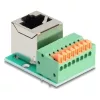Delock RJ45 anya 90 -ban hajlított   sorkapocs lenyomó gombbal Cat.5e
