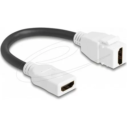 Delock Keystone modulkábel HDMI anya-hüvely 8K 60 Hz 20 cm fehér