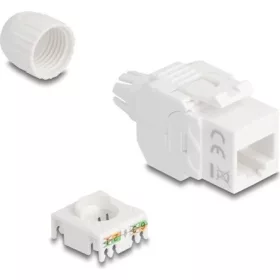   Delock Keystone modul RJ45 aljzat LSA Cat.6A UTP 180  szerszám nélküli, kábelátvezetővel