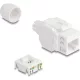 Delock Keystone modul RJ45 aljzat LSA Cat.6A UTP 180  szerszám nélküli, kábelátvezetővel