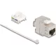 Delock Keystone modul, vékony / rövid RJ45 jack - LSA Cat.6A árnyékolt 180  szerszámmentes csatlakozó