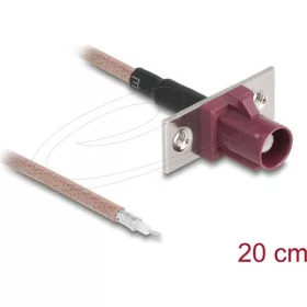   Delock Antenna kábel FAKRA D anya   nyílt kábelek RG-316 20 cm 2 előrelyukasztott nyílással