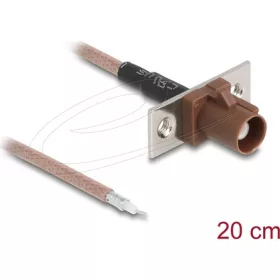   Delock Antenna kábel FAKRA F anya   nyílt kábelek RG-316 20 cm 2 előrelyukasztott nyílással