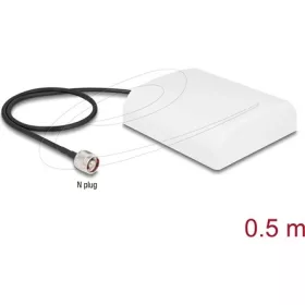   Delock WiFi 2,4 GHz-antenna, N-csatlakozódugó, 8 dBi kétirányú, csatlakozókábellel RG-58, 50 cm, fehér, kültéri