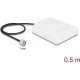 Delock WiFi 2,4 GHz-antenna, N-csatlakozódugó, 8 dBi kétirányú, csatlakozókábellel RG-58, 50 cm, fehér, kültéri
