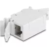 Delock RJ45 kapcsolókészülék Cat.6A anya - anya porvédő fedéllel DIN sínre történő beszereléshez, szürke színű