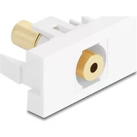   Delock Easy 45 Modul sztereó jack aljzat 3,5 mm 4 tűs sztereó jack aljzat 3,5 mm 4 tűs aranyozott fehér
