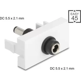   Delock Easy 45 modul DC 5,5 x 2,1 mm anya - DC 5,5 x 2,1 mm apa fehér