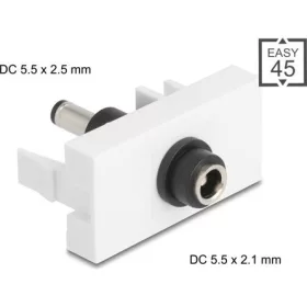   Delock Easy 45 modul DC 5,5 x 2,1 mm anya - DC 5,5 x 2,5 mm apa fehér