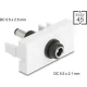 Delock Easy 45 modul DC 5,5 x 2,1 mm anya - DC 5,5 x 2,5 mm apa fehér