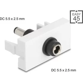   Delock Easy 45 modul DC 5,5 x 2,5 mm anya - DC 5,5 x 2,5 mm apa fehér