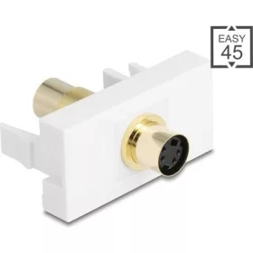   Delock Easy 45 Modul Mini-DIN 4 tűs anya-aljzat aranyozott fehér