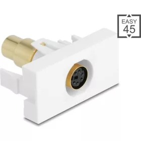   Delock Easy 45 modul Mini-DIN 6 tűs anya - anya aranyozott fehér