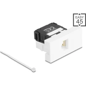   Delock Easy 45 modul RJ45 jack csatlakozó LSA Cat.6A 180 -os szerszámmentes fekete/fehér