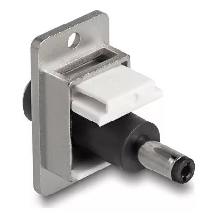 Delock panel tartó DC 5,5 x 2,5 mm-es anya DC 5,5 x 2,5 mm-es apa ezüst / fehér / fekete