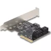 Delock 5 portos SATA vezérlő PCI Express x4 kártya - alacsony profilú formatényező