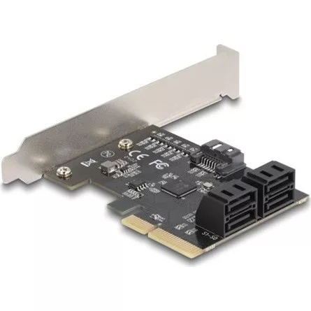 Delock 5 portos SATA vezérlő PCI Express x4 kártya - alacsony profilú formatényező
