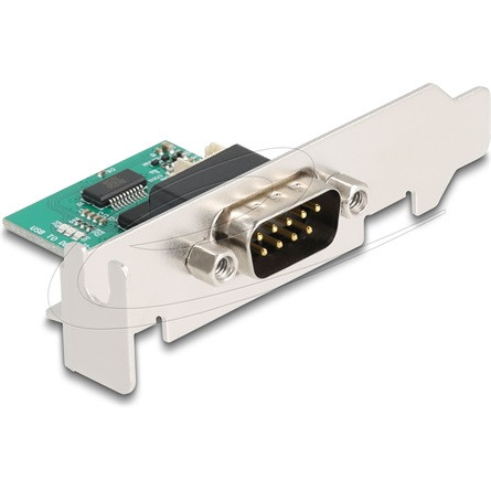 Delock USB-RS-232 átalakító FTDI FT231XS USB 2.0 tűs fejléc dugasz D-Sub 9 dugó alacsony profilú konzollal és 30 cm-es k