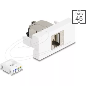   Delock Easy 45 Modul RJ45 jack aljzat az LSA Cat.6A STP-hez zárókapoccsal és kábelrögzítés nélkül