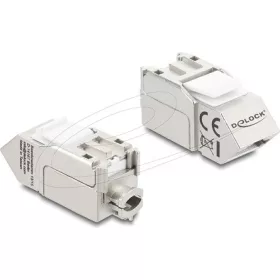   Delock Keystone modul RJ45 aljzat   LSA Cat.6A szabvány, 45 -ban döntött csatlakozó, árnyékolt, 90 -os kábelkivezetés, s