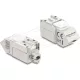 Delock Keystone modul RJ45 aljzat   LSA Cat.6A szabvány, 45 -ban döntött csatlakozó, árnyékolt, 90 -os kábelkivezetés, s