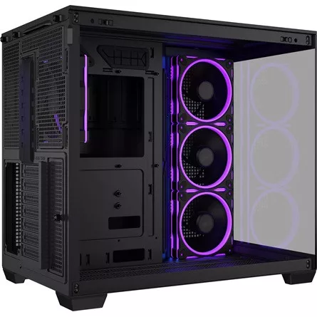Asus A32 Plus táp nélküli ablakos Mid Tower számítógépház fekete