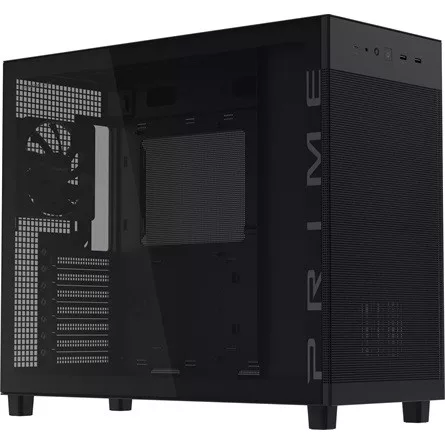 Asus Prime AP303 Tempered Glass táp nélküli ablakos Mid Tower számítógépház fekete