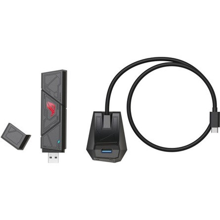 Asus ROG USB-BE92 BE6500 6,5Gb/s USB-A Tri-Band Wi-Fi gaming hálózati adapter