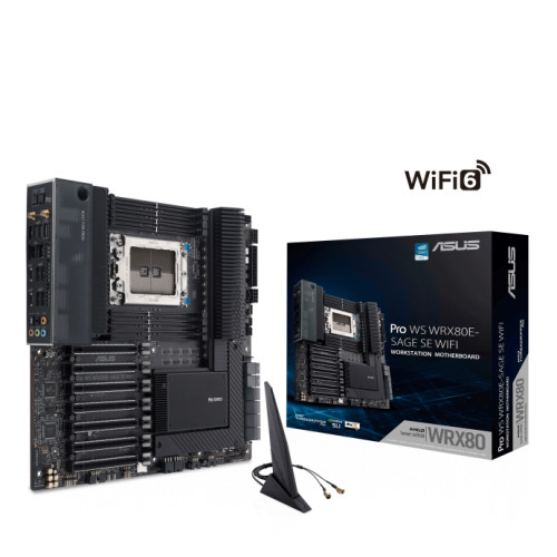 ASUS PRO WS WRX80 WRX80E-SAGE SE WIFI AMD Ryzen™ ThreadripperPRO 2x10 GbE, 7 x P