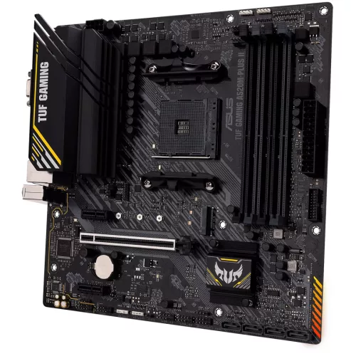 ASUS TUF GAMING A520M-PLUS II AM4 mATX MB - AMD A520 4xDIMM DDR4 1xM.2 4xSATA PCIe 3.0 1Gb Ethernet 1xD-SUB 1xDisplayPort 1xHDMI and AURA Addressable Gen 2 headers