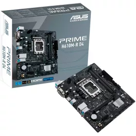   ASUS PRIME H610M-R D4-SI LGA1700 mATX MB - Intel H610 2xDIMM DDR4 1xM.2 4xSATA PCIe 4.0 1Gb Ethernet 1xD-SUB 1x DVI-D 1xHDMI with COM, LPT and TPM header