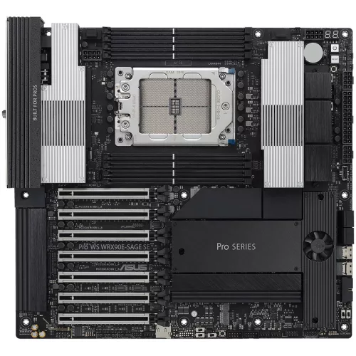ASUS PRO WS WRX90E-SAGE SE sTR5 EEB workstation MB - AMD WRX90 8xDIMM DDR5 ECC 4xM.2 4xSATA 2xSlimSAS PCIe 5.0 Dual 10Gb + 1Gb Ethernet with multi-GPU support
