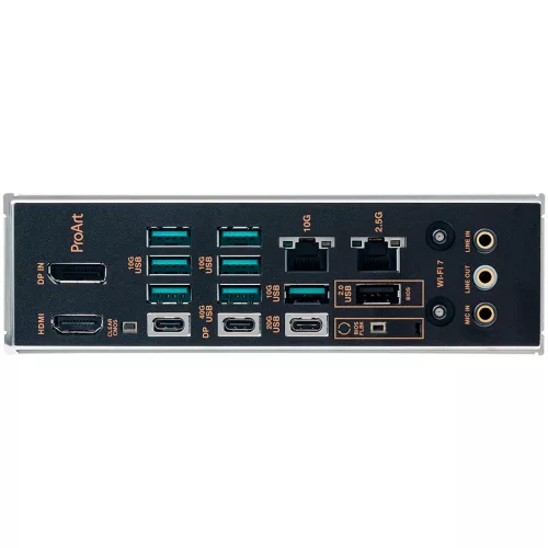 ASUS PROART X870E-CREATOR WIFI AM5 ATX professional MB - AMD X870E 4xDIMM DDR5 4xM.2 4xSATA PCIe 5.0 10Gb + 2.5Gb Ethernet WiFi 7 + Bluetooth 1xHDMI 2xUSB4 40Gbps ports (USB Type-C) with Aura ...