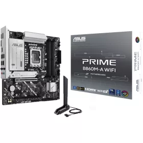  ASUS PRIME B860M-A WIFI LGA1851 mATX MB - Intel B860 4xDIMM DDR5 2xM.2 4xSATA PCIe 5.0 2.5Gb Ethernet WiFi 6E + Bluetooth 2xDisplayPort 1xHDMI with Aura Sync