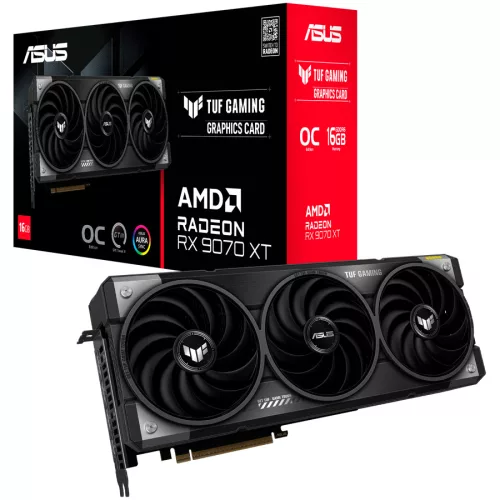 ASUS Video Card AMD TUF Gaming Radeon RX 9070 XT OC Edition 16GB GDDR6 (TUF-RX9070XT-O16G-GAMING) VGA, PCIe 5.0, 1xHDMI 2.1b, 3xDisplayPort 2.1a