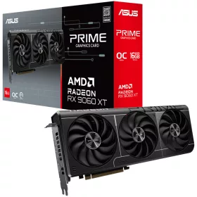   ASUS Video Card AMD Prime Radeon RX 9060 XT OC Edition 16GB GDDR6 (PRIME-RX9060XT-O16G) VGA, PCIe 5.0, 1xHDMI 2.1b, 2xDisplayPort 2.1a