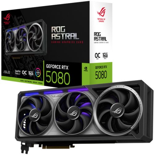ASUS Video Card NVidia ROG Astral GeForce RTX 5080 OC Edition 16GB GDDR7 (ROG-ASTRAL-RTX5080-O16G-GAMING) VGA, PCIe 5.0, 2xHDMI 2.1b, 3xDisplayPort 2.1b