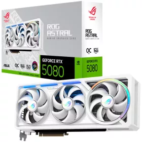   ASUS Video Card NVidia ROG Astral GeForce RTX 5080 White OC Edition 16GB GDDR7 (ROG-ASTRAL-RTX5080-O16G-WHITE) VGA, PCIe 5.0, 2xHDMI 2.1b, 3xDisplayPort 2.1b