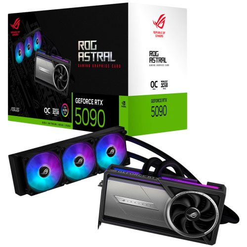 ASUS Video Card NVidia ROG Astral LC GeForce RTX 5090 OC Edition 32GB GDDR7 (ROG-ASTRAL-LC-RTX5090-O32G-GAMING) VGA, PCIe 5.0, 2xHDMI 2.1b, 3xDisplayPort 2.1b