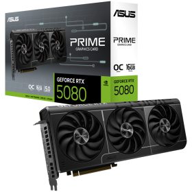   ASUS Video Card NVidia Prime GeForce RTX 5080 OC Edition 16GB GDDR7 (PRIME-RTX5080-O16G) VGA, PCIe 5.0, 1xHDMI 2.1b, 3xDisplayPort 2.1b