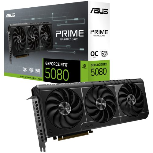 ASUS Video Card NVidia Prime GeForce RTX 5080 OC Edition 16GB GDDR7 (PRIME-RTX5080-O16G) VGA, PCIe 5.0, 1xHDMI 2.1b, 3xDisplayPort 2.1b