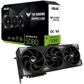   ASUS Video Card NVidia TUF Gaming GeForce RTX 5080 OC Edition 16GB GDDR7 (TUF-RTX5080-O16G-GAMING) VGA, PCIe 5.0, 2xHDMI 2.1b, 3xDisplayPort 2.1b