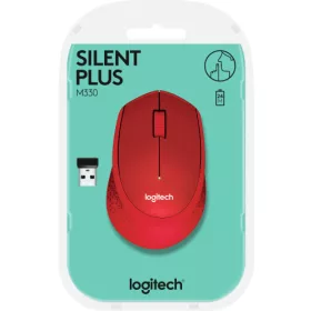   Logitech M330 SILENT PLUS vezeték nélküli optikai egér piros /910-004911/