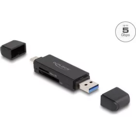   Delock SuperSpeed USB 5 Gbps kártyaolvasó USB Type-C  / A-típusú SD és Micro SD memóriakártyákhoz