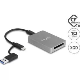   Delock USB Type-C kártyaolvasó alumínium házban CFexpress vagy XQD memória kártyákhoz