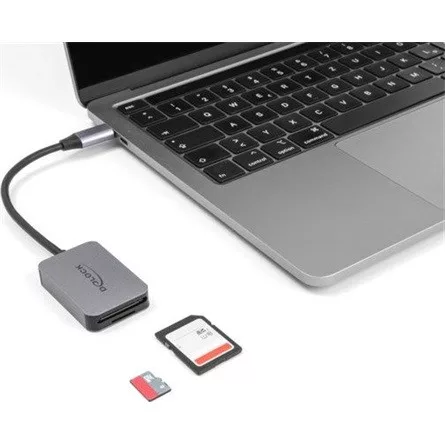 Delock USB Type-C  kártyaolvasó alumínium házban SD vagy Micro SD memória kártyákhoz