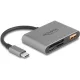 Delock USB-C  kártyaolvasó SD és Micro-SD emlékezet kártyák + USB csatlakozó10 Gbps A-típusú port és USB Type-C  csatlak