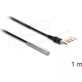   Delock hőmérséklet-érzékelő kábel 3,5 mm-es 3 tűs sztereó jack csatlakozó DS18B20, 1 m